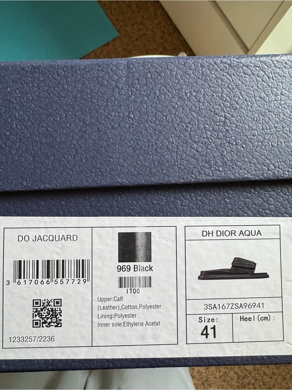 Dior Men’s Black Jacquard Logo Slide Sandals